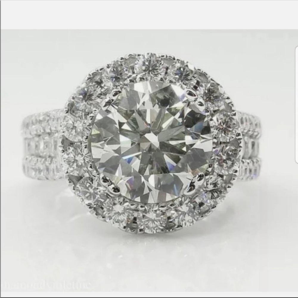 NEW 925 SILVER  ROUND DIAMOND HALO RING💍 - Picture 3 of 6